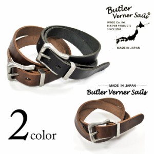 【重量感♪レザー好き!本物志向】 Butler Verner Sails ピューター金具本革ベルト(日本製)