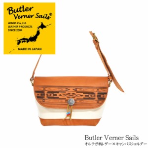 Butler Verner Sails(バトラーバーナーセイルズ)オルテガ柄レザー×キャンバスショルダーバッグ