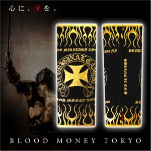 13005黒×金 ヤクザブランドBLOOD MONEY TOKYOロングサポーター クロス 悪羅悪羅系オラオラ系ヤンキーチンピラ不良チョイ悪極道暴走族 悪