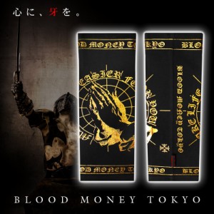 13007黒×金 ヤクザブランドBLOOD MONEY TOKYOロングサポーター 祈り 悪羅悪羅系オラオラ系ヤンキーチンピラ不良チョイ悪極道暴走族 悪党