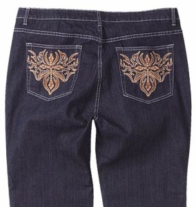 DIAMANTE JEANS ストレッチデニムパンツ ネイビー 2001-1056-1 [18･22･24]【大きいサイズ】【レディース】