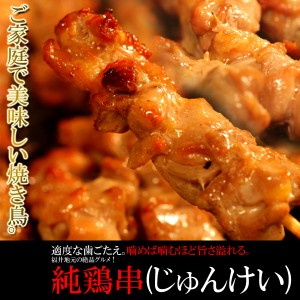 【送料無料】【同梱不可】ご家庭で美味しい焼き鳥 福井地元の絶品グルメ 純鶏串(じゅんけい)どっさり20串(25g×20本) (NK00000014)