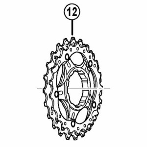 [12]ギアユニット(23-25T)11-25T用(6アーム) 【自転車】【ロードレーサー用】【DURA-ACE】【CS9000用スモールパーツ】