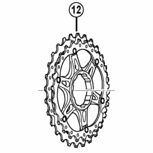 [12]ギアユニット(23-25T)12-25T用(6アーム) 【自転車】【ロードレーサー用】【DURA-ACE】【CS9000用スモールパーツ】