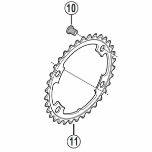 [10]ギア固定ボルト(M8×10.1/4個) 【自転車】【ロードレーサー用】【ULTEGRA】【FC6800用スモールパーツ】