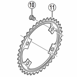 [10]ギア固定ボルト(M8×10.1/4個) 【自転車】【ロードレーサー用】【DURA-ACE】【FC9000用スモールパーツ】