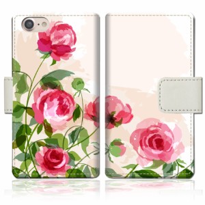 iPhone7 apple 手帳型 ケース カバー iphone7 手帳ケース 手帳カバー【薔薇絵画デザイン】