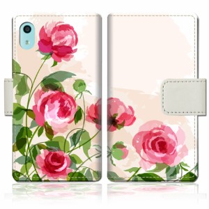 au Qua Phone QZ KYV44 手帳型 ケース quaphone qz kyv44 カバー【薔薇絵画デザイン】