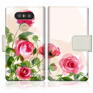 isai Beat LGV34手帳型 ケース カバー lgv34 手帳ケース 手帳カバー【薔薇絵画デザイン】