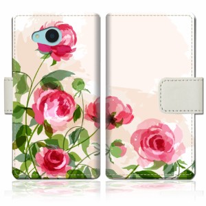 AQUOS U SHV35 手帳型 ケース カバー shv35 手帳ケース 手帳カバー【薔薇絵画デザイン】