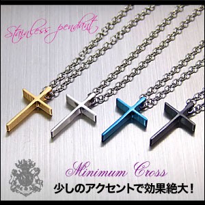 ステンレスアクセサリー ネックレス メンズ・レディース ペアアクセ[単品] クロス・十字架 spe0217 ステンレスチェーン付き