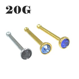 ジュエル 2.5mm ノーズスタッド　ノストリル 鼻ピアス(ハナピアス)【20G】（ボディピアス/ボディーピアス）