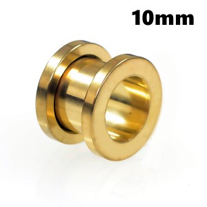 ゴールドカラー  フレッシュトンネル サージカルステンレス 【00G/10mm】(ボディピアス/ボディーピアス）