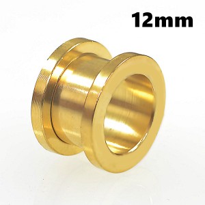 ゴールドカラー  フレッシュトンネル サージカルステンレス 【12mm】(ボディピアス/ボディーピアス）