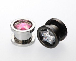 ジュエル スター/星　フレッシュトンネル サージカルステンレス316L【00G】(ボディピアス/ボディーピアス）