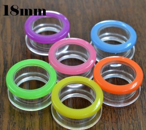 カラフル　アクリル フレッシュトンネル【18mm】（ボディピアス/ボディーピアス）イヤーロブ/アウターコンク/トラガス/インナーコンク