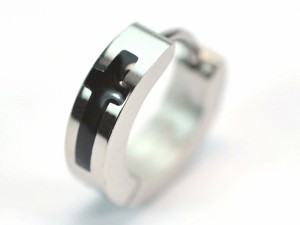 【ステンレスフープピアス13ｍｍ 】【レジンクロス】ステンレスピアス/片耳ピアス/メンズアクセサリー/レディースアクセサリー/イヤリン