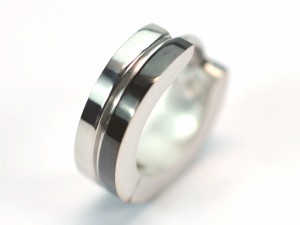 【ステンレスフープピアス13ｍｍ 】【ブラックコンビ】ステンレスピアス/片耳ピアス/メンズアクセサリー/レディースアクセサリー/イヤリ