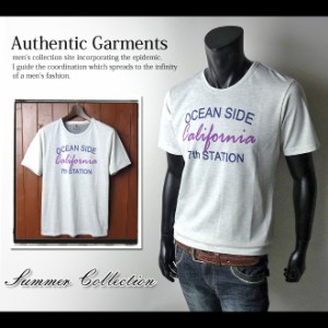 【送料無料】メンズ Tシャツ 半袖 Authentic Garments メッセージロゴデザイン クルーネック【メール便対応】