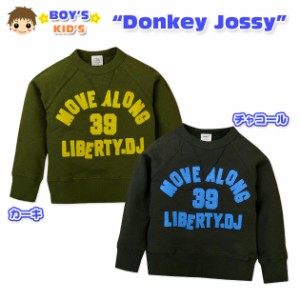 【男児キッズ】【トレーナー】Donkey Jossy/ドンキージョッシー プリント 裏毛ラグラントレーナー