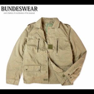 メンズ ジャケット 長袖  BUNDESWEAR ブンデスウエアー 綿100％ 無地 ワッペン装飾 ベルクロ付き 