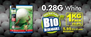 G&G 精密バイオBB弾 白 0.28g 1Kg 3571発入(生分解性)