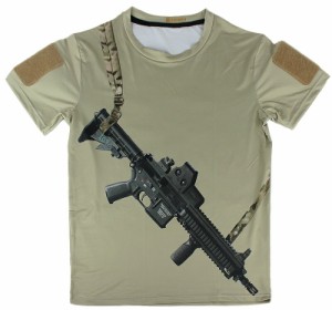 HK416 プリントTシャツ KHAKI