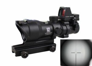 TR ACOG4×32スコープ＆RMRドットレプリカ 集光チューブ式グリーン発光モデル BK