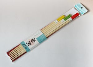 さいばし 3Ｐ すべり止め 角カラー（お箸 竹製 菜箸 セット） 001-1659