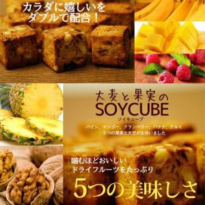 大麦と果実のソイキューブ 食物繊維 ドライフルーツ ダイエット食品 ヘルシー お菓子 スイーツ 低カロリー