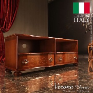 イタリア 家具 ヴェローナクラシック 丸脚テレビボード W110cm 丸脚 輸入家具 アンティーク調 イタリア製