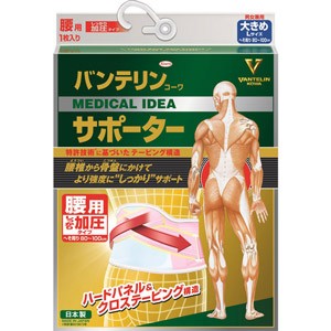 バンテリンコーワサポーター　腰用しっかり加圧タイプ　大きめサイズ　パステルピンク［配送区分:A2］