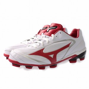 ミズノ(MIZUNO) 野球スパイク 一般 SELECT 9 セレクトナイン：ホワイト×レッド (11GP1720 62)