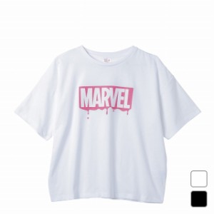 マーベル レディース 半袖Tシャツ (MV-9C22529TS) ボックスロゴスターTシャツ MARVEL