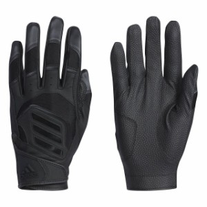 アディダス メンズ 野球 バッティング用手袋 5T バッティンググローブ (FTK85 DU9706) : ブラック×ブラック 両手用 adidas