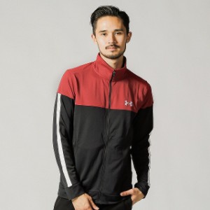 アンダーアーマー メンズ 長袖ジャージジャケット UA SPORTSTYLE PIQUE TRACK JACKET (1313204 651) レッド×ブラック