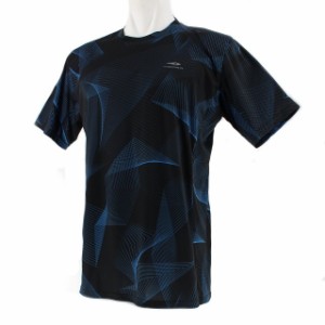 ティゴラ メンズ 陸上/ランニング 半袖Tシャツ (TR3R1209TS) : ブラック×ブルー TIGORA