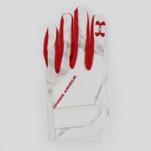 アンダーアーマー 野球 守備用手袋 Baseball Under Glove L (1345828 100) : ホワイト×レッド UNDER ARMOUR