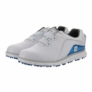 フットジョイ ゴルフシューズ 18 PROSL ボア WT/BL (53291) メンズ ゴルフ ダイヤル式スパイクレスシューズ 3E : ホワイト×ブルー FOOT