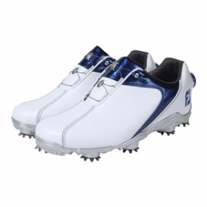 フットジョイ ゴルフシューズ 18 スポーツ ボア WT/BL (53144) メンズ ゴルフ ダイヤル式スパイクシューズ 3E : ホワイト×ブルー FOOT J