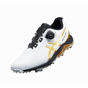 アシックス ゴルフシューズ GEL-ACE PRO 4 (1113A002) メンズ ゴルフ ダイヤル式スパイクシューズ 3E : ホワイト×ゴールド asics