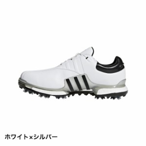 アディダス ゴルフシューズ ツアー360 EQT ボア メンズ ゴルフ ダイヤル式スパイクシューズ 3E : ホワイト×シルバー adidas