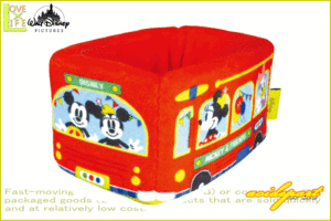 【ディズニーキャラクター】バス型ファブリック小物入れ【ミッキーとフレンズ】【ペン立】 【ミッキーマウス】【ミッキー】【グッズ】【