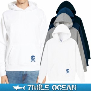 7MILE OCEAN メンズ パーカー プルオーバー スウェット スエット 裏起毛 白 黒 グレー ネイビー アメカジ アウトドア ストリート