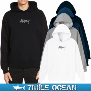 7MILE OCEAN メンズ パーカー プルオーバー スウェット スエット 裏起毛 白 黒 グレー ネイビー アメカジ アウトドア ストリート