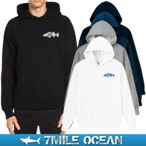 7MILE OCEAN メンズ パーカー プルオーバー スウェット スエット 裏起毛 白 黒 グレー ネイビー アメカジ アウトドア ストリート