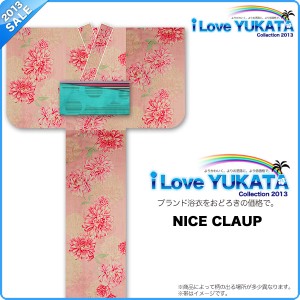 【NICE CLAUP】ブランド浴衣！レディース浴衣・単品【ピンク・花 】 金魚 椿