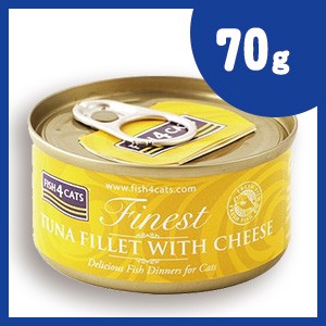 フィッシュ4 キャット 缶詰 ツナ＆チーズ 70g fish4 TUNA FILLET WITH CHEESE 無添加フード【正規品】