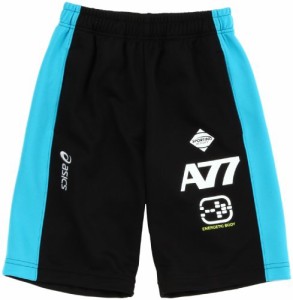 (アシックス)Asics Jr.トレーニングハーフパンツ XAJ81H 9042 ブラックxターコイズ 120