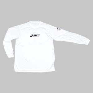 アシックス 本格派 バレー プリント 長袖シャツ XW602C (01C/ホワイト×黒, SS)